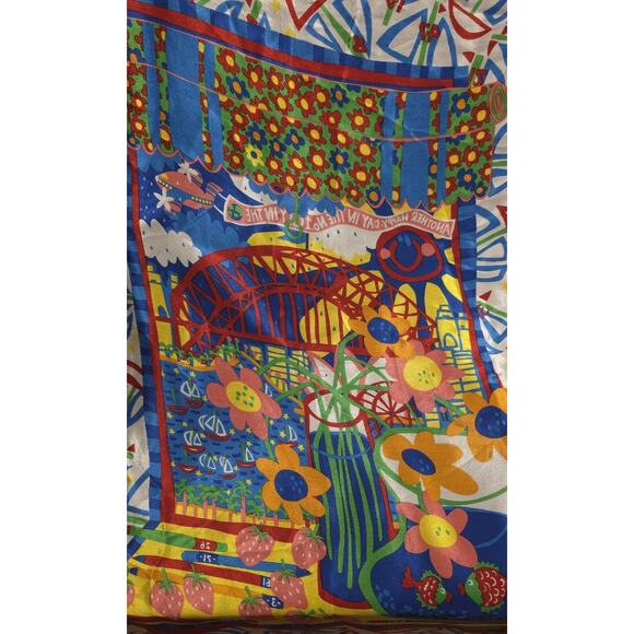 BEC PIERCE Silk Sydney Harbour Brights Scarf 78x78cm Collectors Item,HandrollHem - Picture 4 of 9